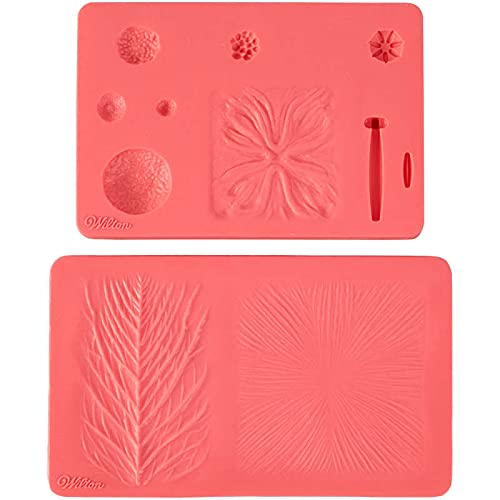 ウィルトン　ガムペーストフラワーカッターとインプレッションマット Wilton Flower Impression Set, 2Pc. - Walmart.com